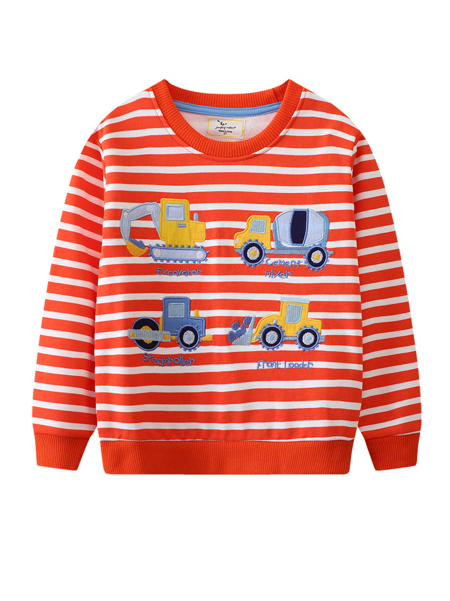 Kids Cartoon Sweatshirt Soft Cotton Long Sleeve Top