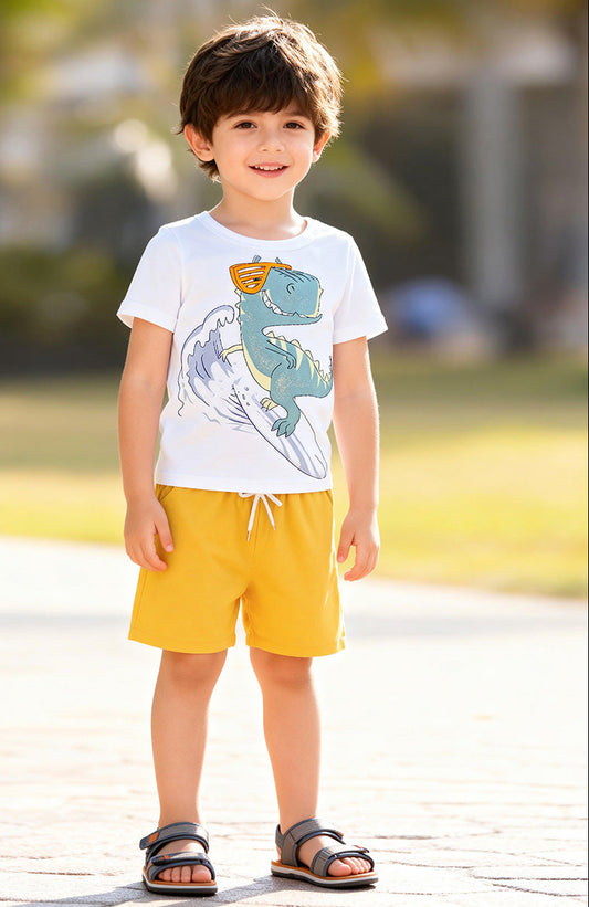 Cartoon Children’s Two-Piece Set Soft Cotton Outfit for Boys