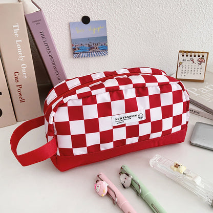Pencil Pouch Checkerboard Transparent Student Organizer