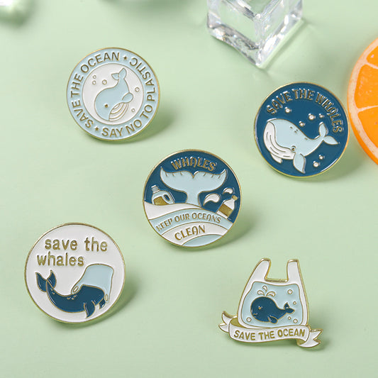 Cute Whale Animal Brooch Metal Badge Fashion Accessories