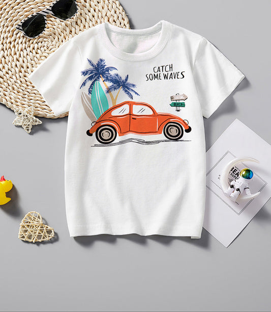 Trendy Cartoon Car T-Shirt for Boys