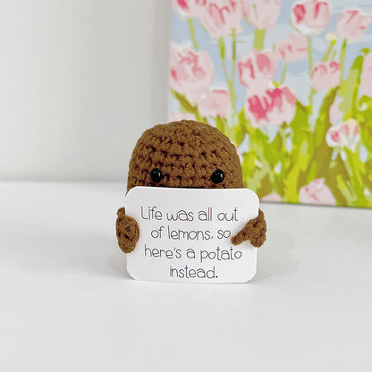 Handmade Positive Energy Potato Plush Toy with Quirky Expressions