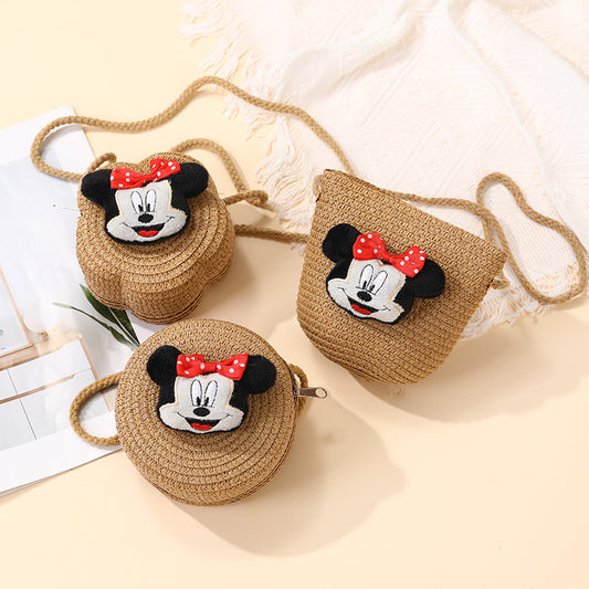 Kids Beach Vacation Woven Cartoon Bag Cute Summer Crossbody Bag