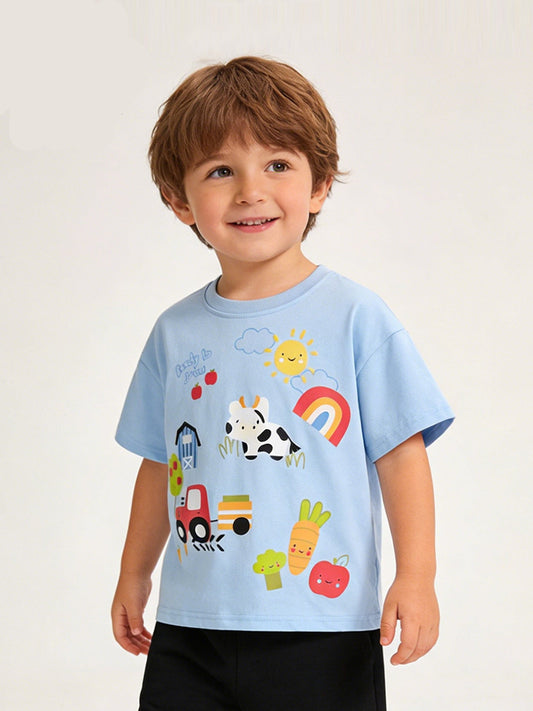 Animal Print Short Sleeve T-Shirt for Boys