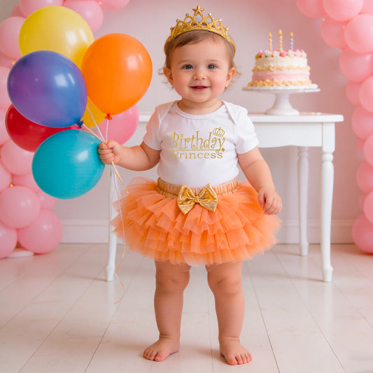 Girls Birthday Outfit Set with Skirt and Hair Accessories