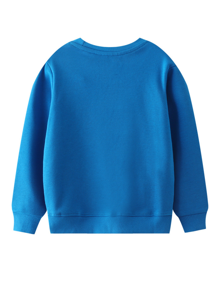 Cartoon Embroidery Kids Hoodie Soft Cotton Pullover