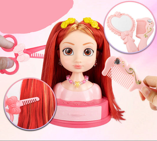 Realistic Makeup Doll Head Styling Set for Girls
