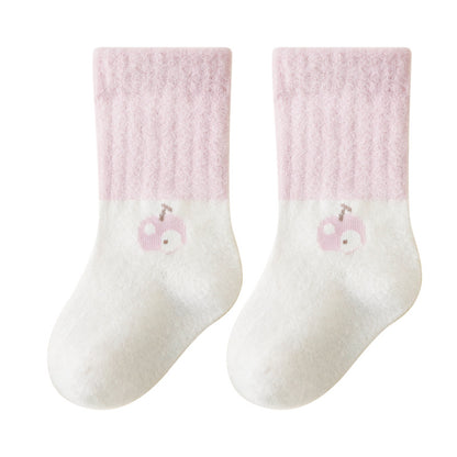 Warm Cartoon Anklet Socks Cozy Kids Mid-Calf Socks