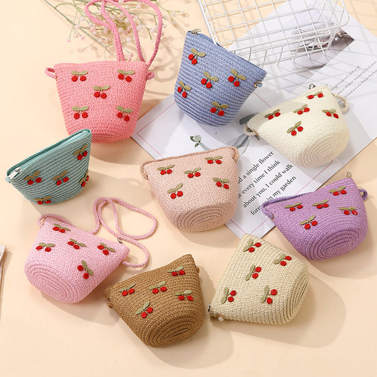 Adorable Woven Beach Bags for Girls with Floral Design