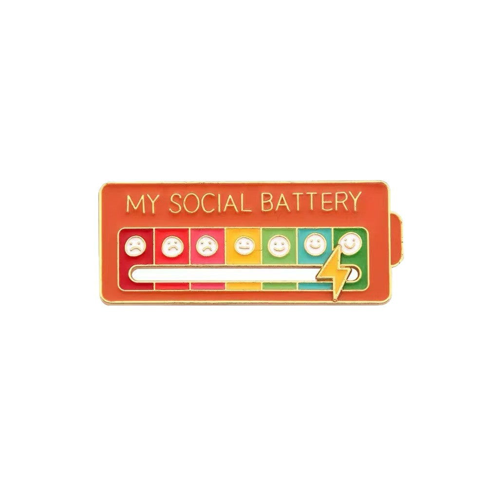 Mood Energy Transformation Brooch Smiley Face Metal Badge