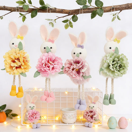 Easter Angel Bunny Hanging Ornament Floral Decoration