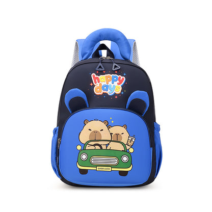 Capybara Children’s Backpack Cute Cartoon Design Breathable Large Capacity