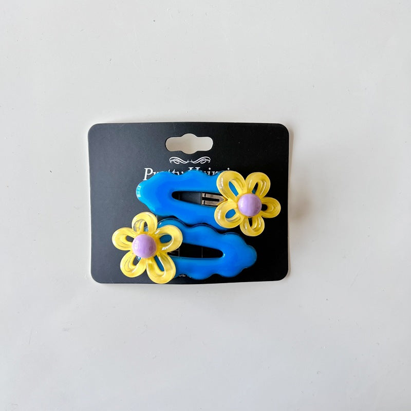 Colorful Wave Hair Clips for Kids - Cute Floral Design