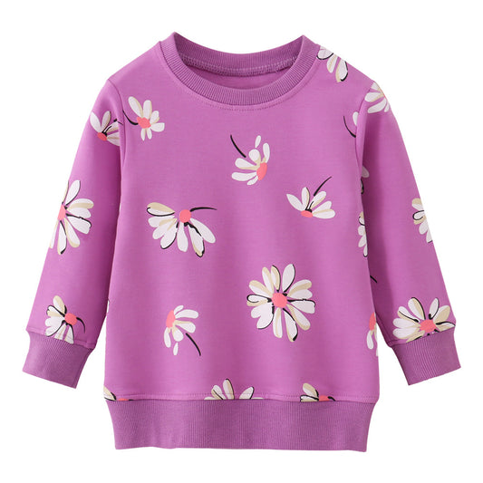 Cotton Cartoon Sweatshirt for Girls - Cozy Casual Style