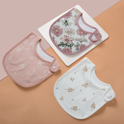 3-Pack Cartoon Baby Bibs Soft Cotton Waterproof Drool Bibs