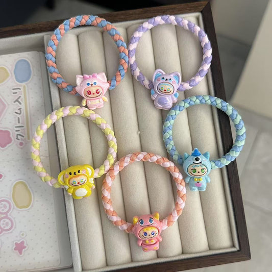 Labubu Style Soft Hair Ties for Kids