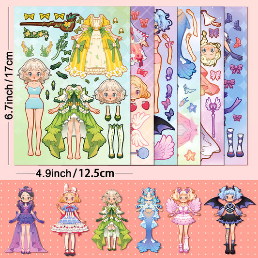 Face Swap Dress Up Stickers Cute Printed Adhesive