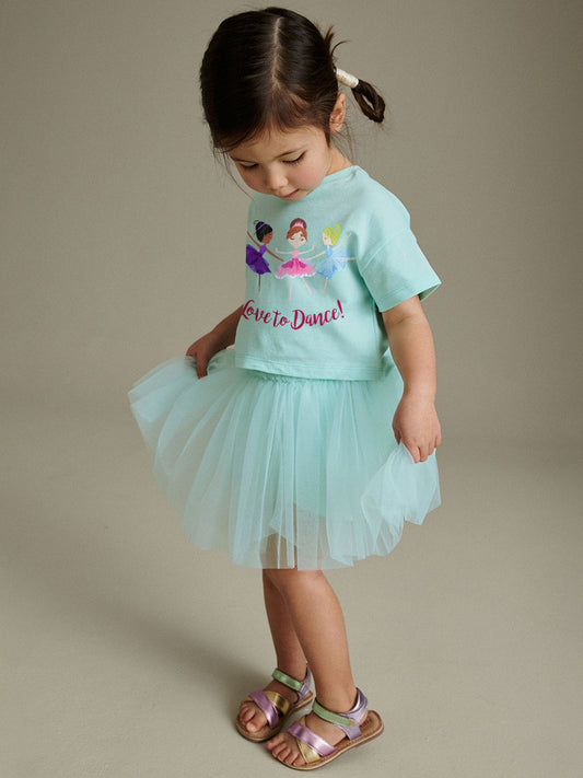 Cartoon Design Cotton Skirt Set for Girls