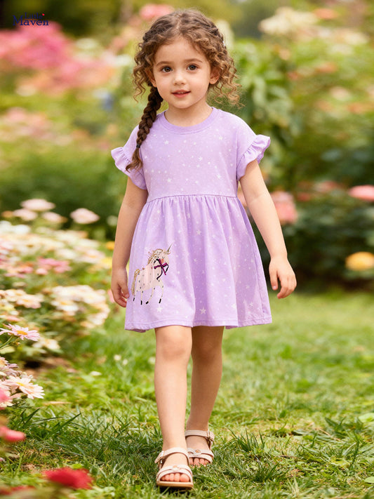 Lovely Princess Dress For Girls Cute Cotton Summer Dress