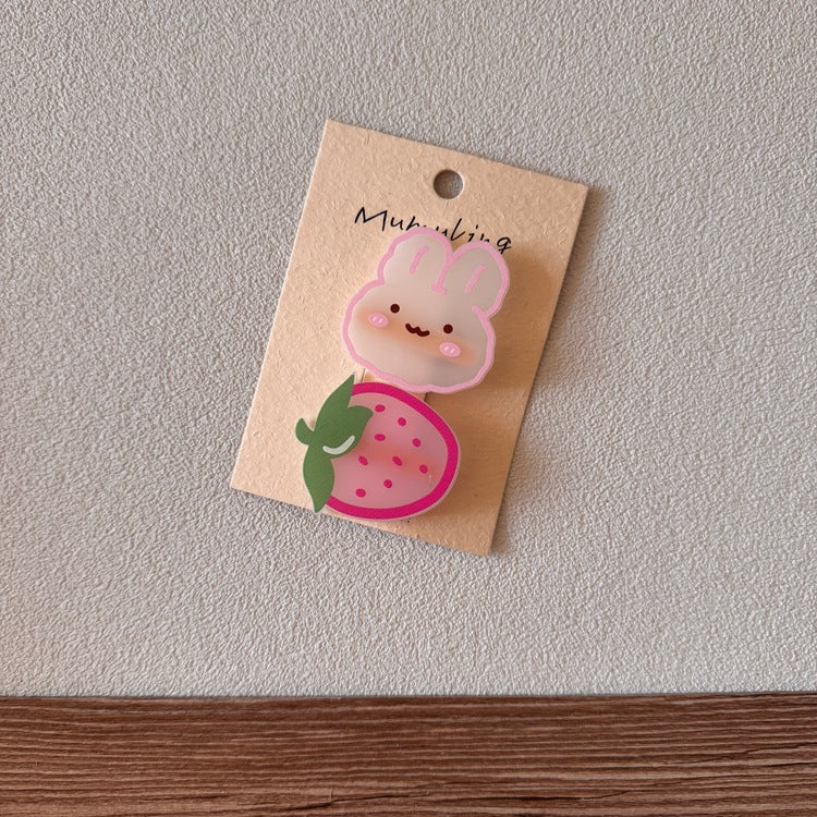 Cartoon Acrylic Hair Clips for Kids - Cute Animal Designs