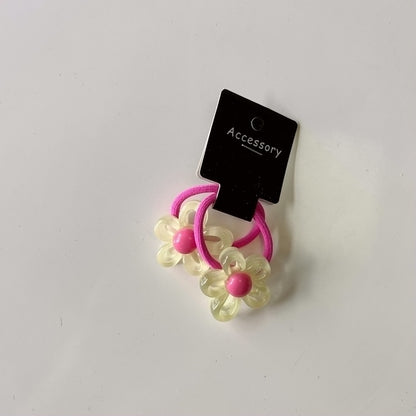 Colorful Hollow Flower Hair Ties for Kids
