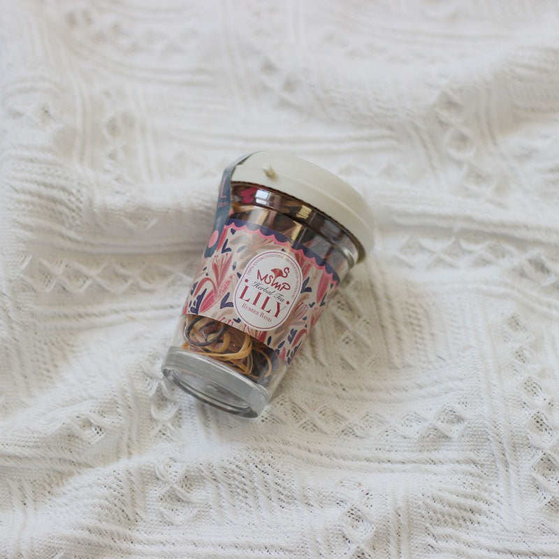 Cute Children's Elastic Hair Ties in Jar