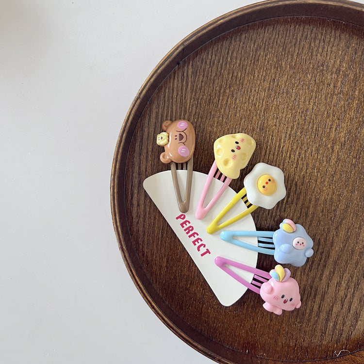 5-Pack Cute Cartoon Hair Clips for Kids