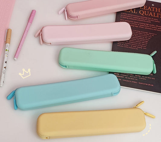 Silicone Pencil Case Pastel Minimalist For Kids