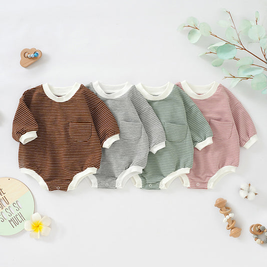 Triangle Pattern Organic Cotton Baby Bodysuit Casual