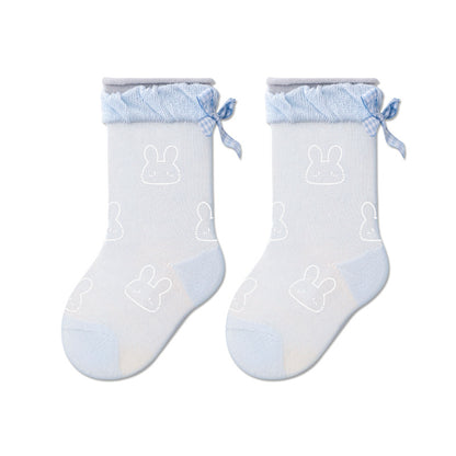 Baby Cotton Socks Breathable Thin Mid-Calf Socks