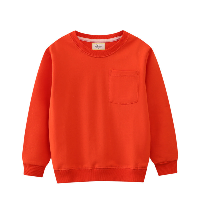 Children's Solid Color Sweatshirt Casual Cotton Sweater