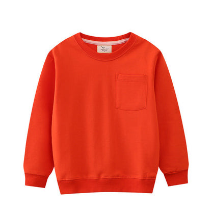 Children's Solid Color Sweatshirt Casual Cotton Sweater