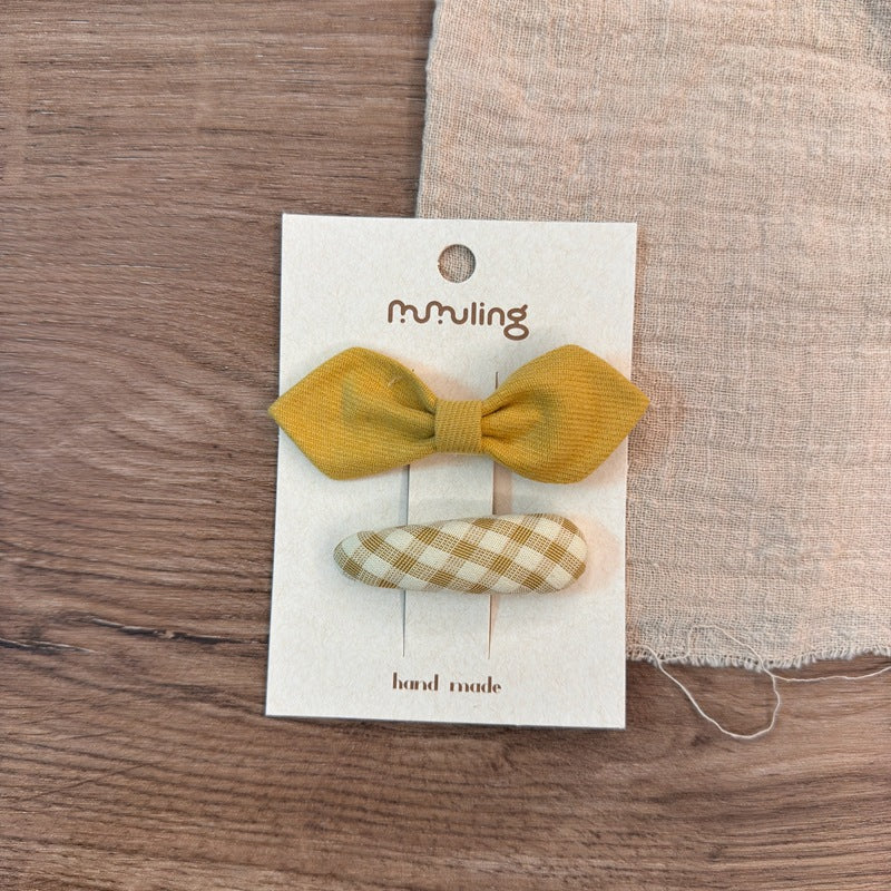 Children's Colorful Plaid Hair Clips with Bunny and Star Designs