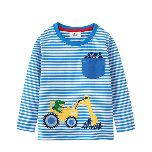 Loose Fit Cartoon Long Sleeve T-Shirt for Boys