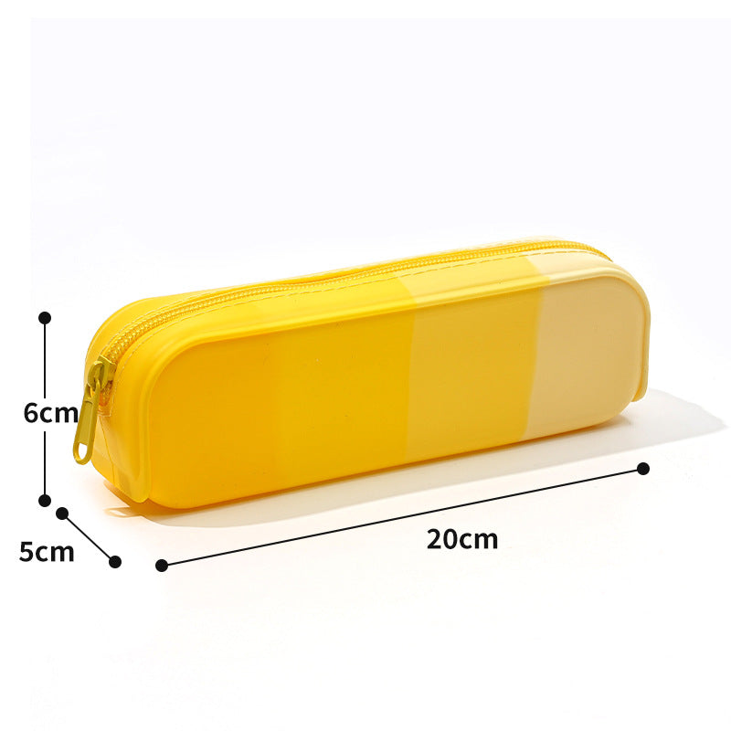 Gradient Silicone Pencil Case Large Capacity 20cm