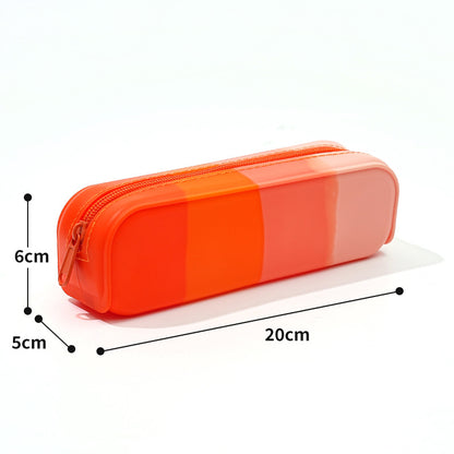 Gradient Silicone Pencil Case Large Capacity 20cm