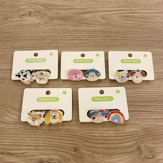 Cartoon Dog Acrylic Hair Clips for Kids