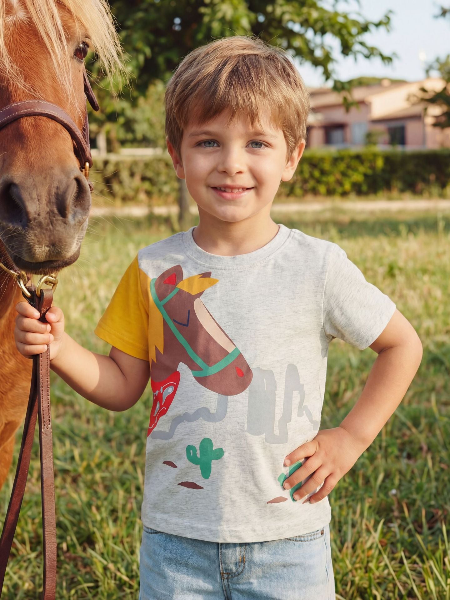 Animal Print Short Sleeve T-Shirt for Boys