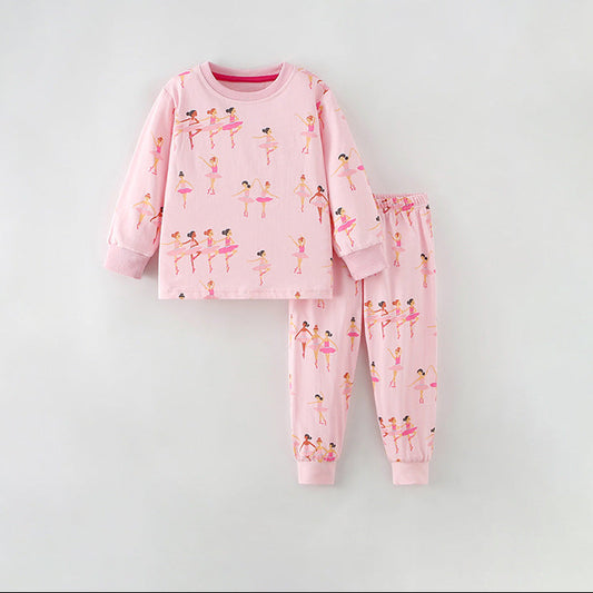 Trendy Floral Print Cotton Two-Piece Set for Girls