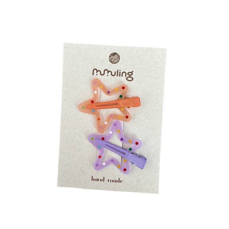 Colorful Star and Flower Hair Clips for Kids