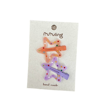 Colorful Star and Flower Hair Clips for Kids
