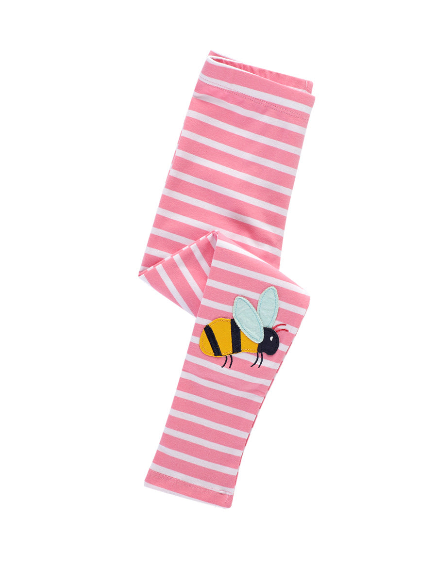 Children's Cotton Striped Leggings for Girls