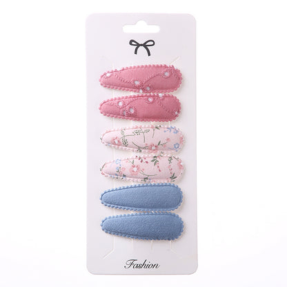 Sweet Floral Fabric Hair Clips Set for Kids