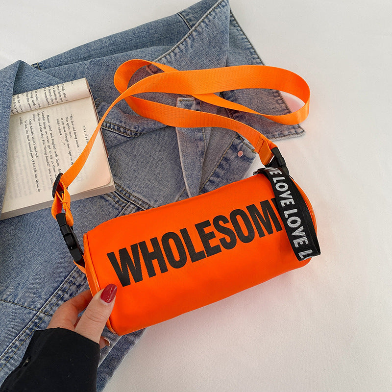 Trendy Letter Print Canvas Crossbody Bag for Kids