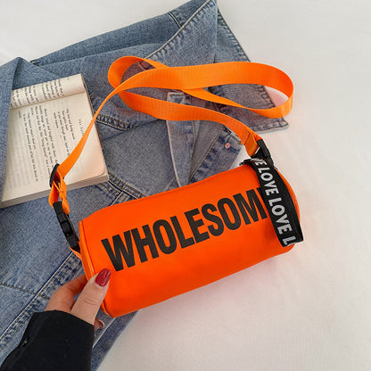 Trendy Letter Print Canvas Crossbody Bag for Kids