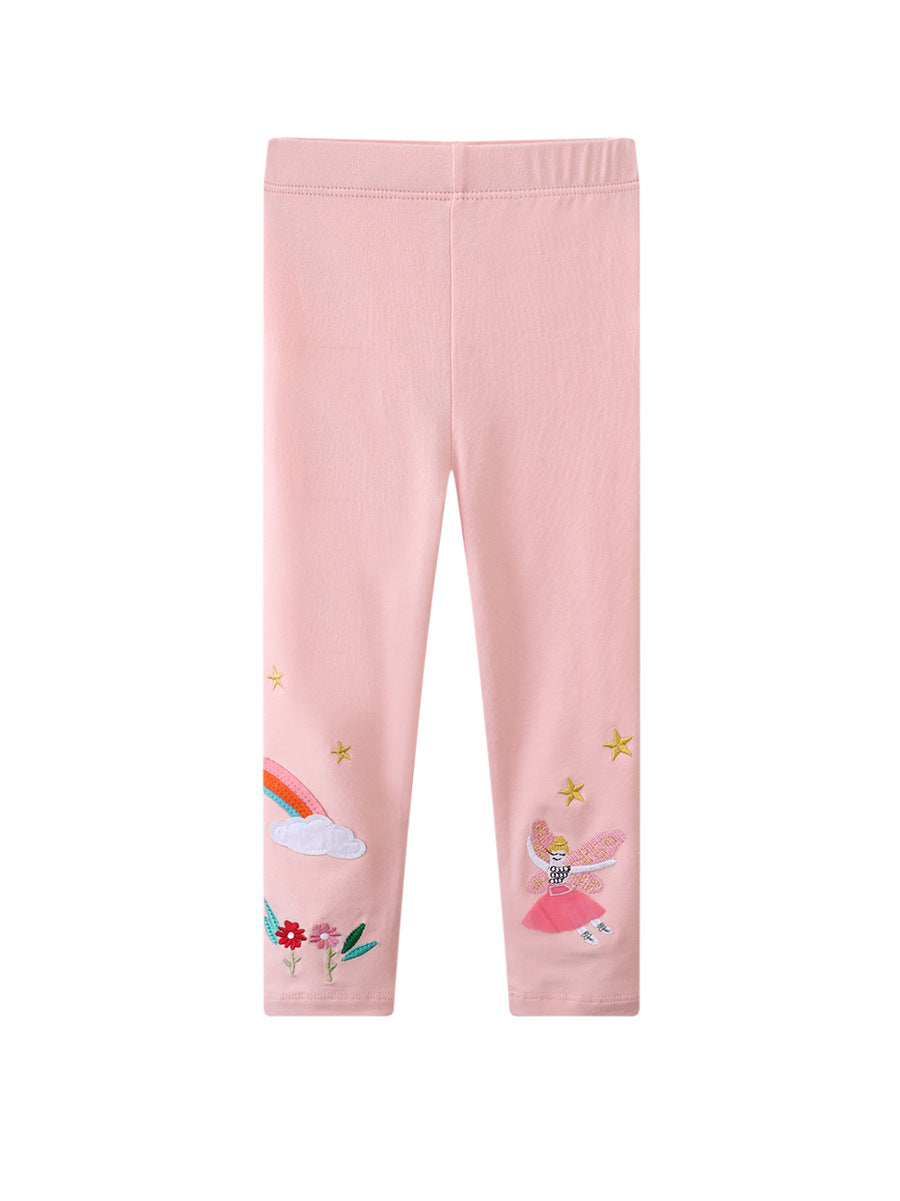 Girls' Cotton Stretch Leggings for All Seasons