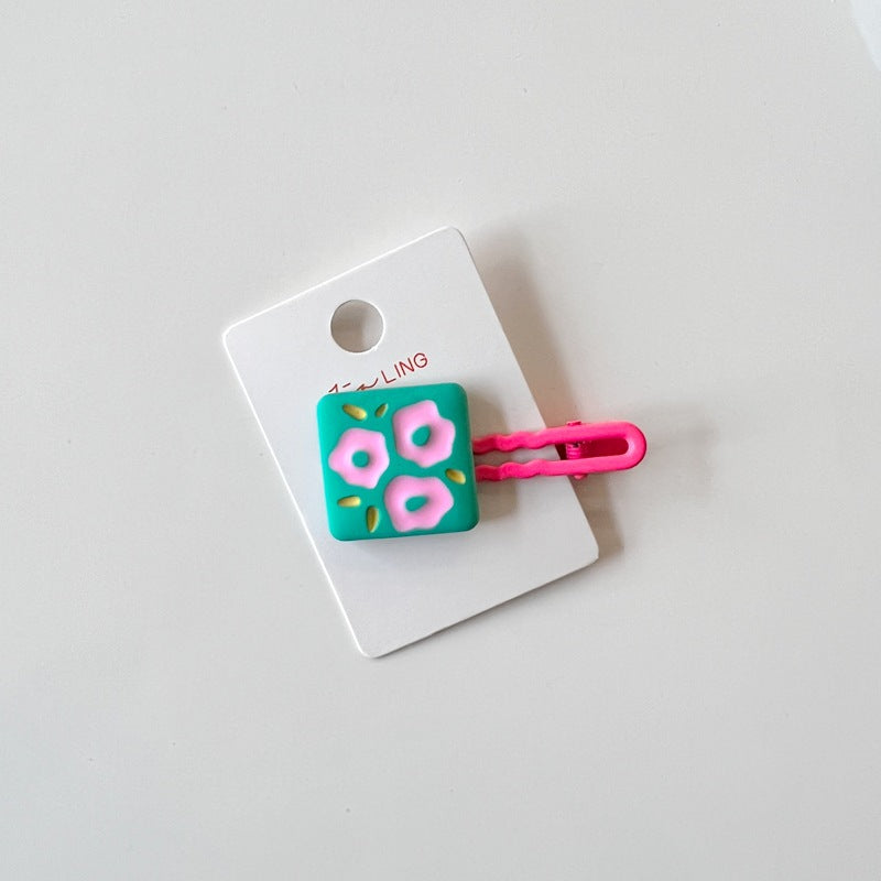 Colorful Geometric Kids Hair Clips for Girls