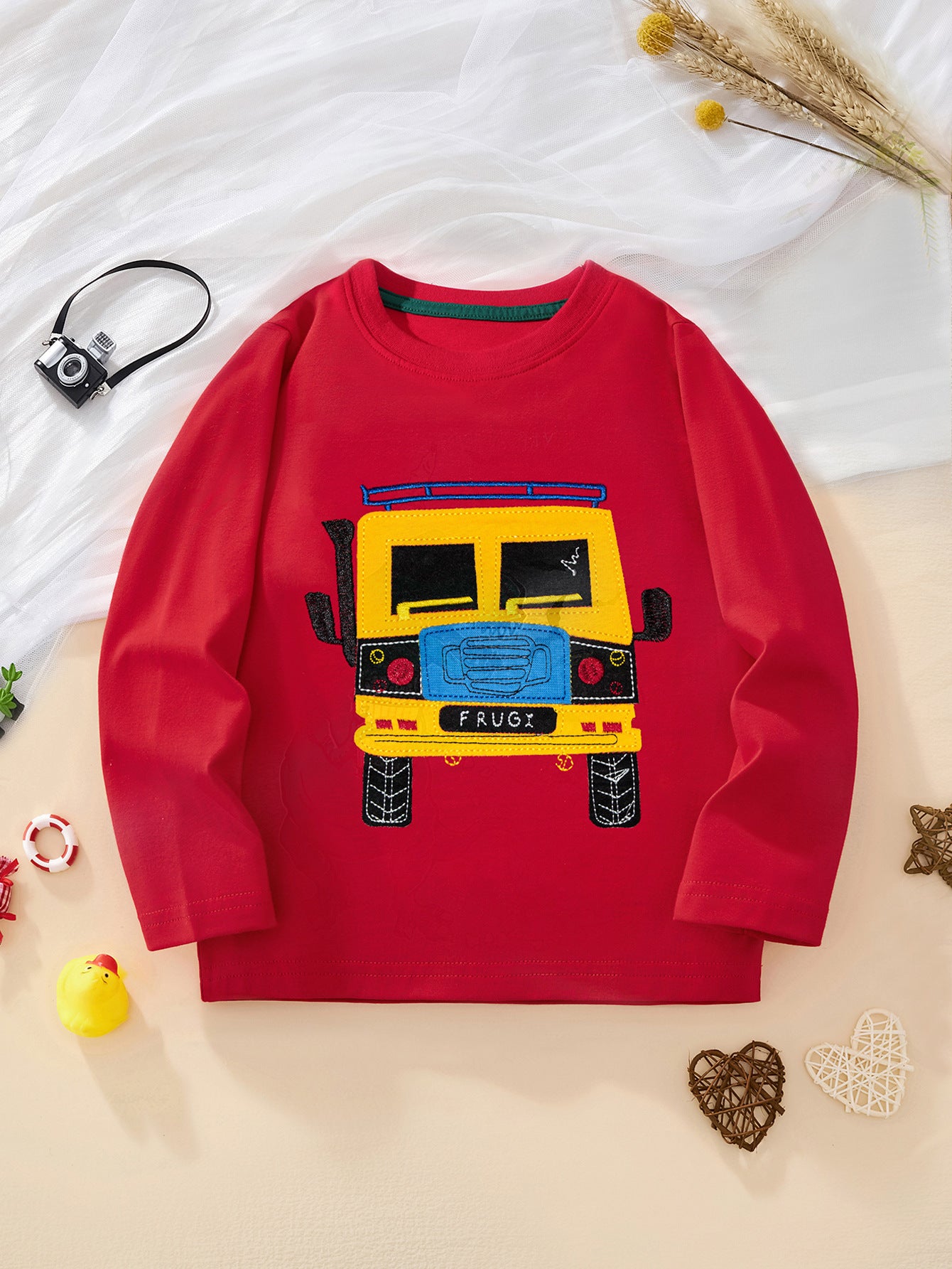 Cartoon Pattern Long Sleeve Cotton T-Shirt for Boys