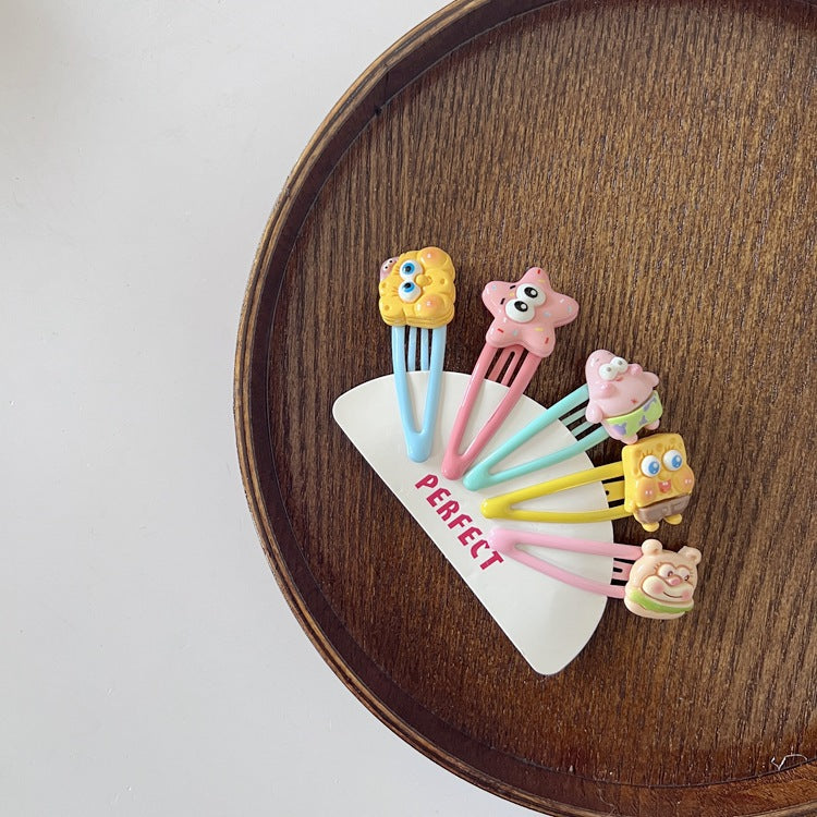 5-Pack Cute Cartoon Hair Clips for Kids