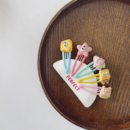 5-Pack Cute Cartoon Hair Clips for Kids